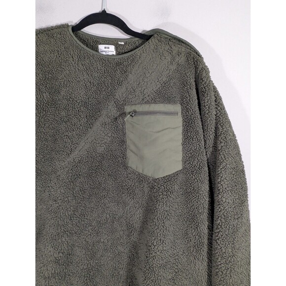 Uniqlo x Engineered Garments Mens Green Fleece Pullover Sz S Streetwear Gorpcore - Picture 2 of 8